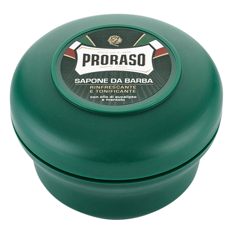 Proraso Barbersæbe i Grøn Skål - Eucalyptus Olie & Menthol (150 ml)