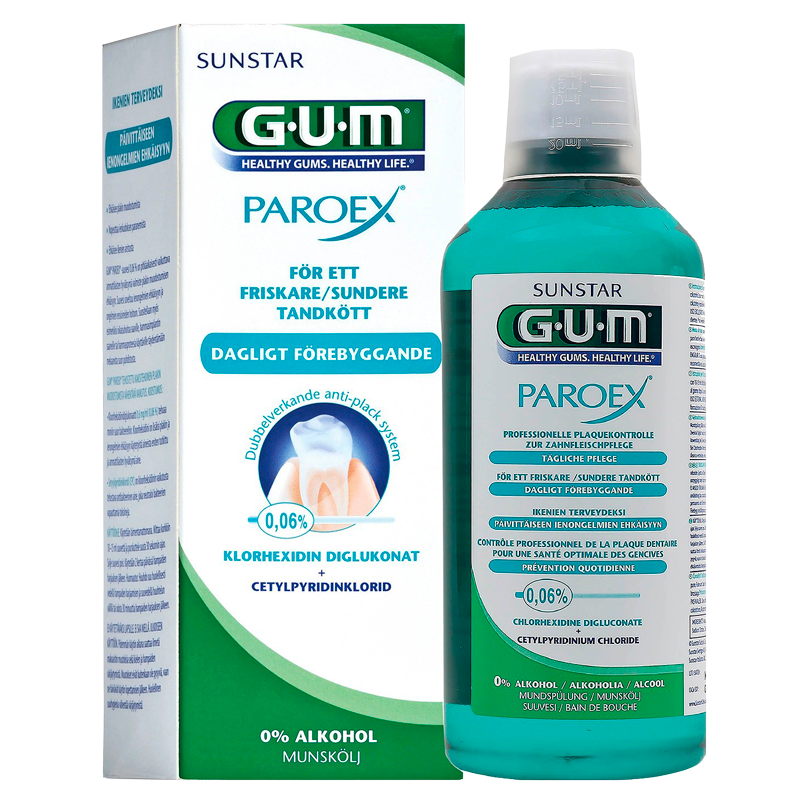 GUM Mundskyl 0,06% Klorhexidin (500 ml)