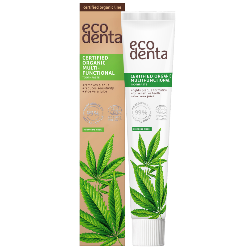 Ecodenta Tandpasta Økologisk Multifunktion M. Hampolie (75 ml)