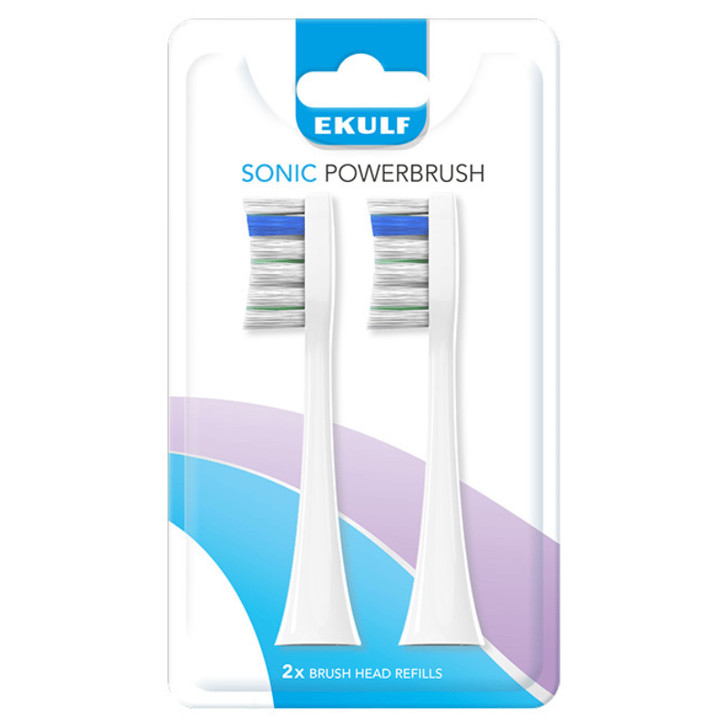 Ekulf Sonic PowerBrush white refill (2 stk)