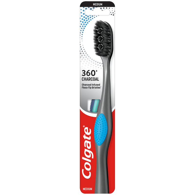 Colgate 360 Black Medium Tandbørste (1 stk)