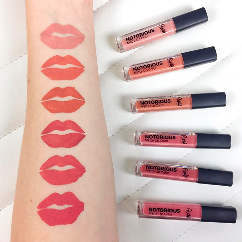 RUDE Cosmetics Crime Does Pay 6 Lip Colors Nude (1 sæt)