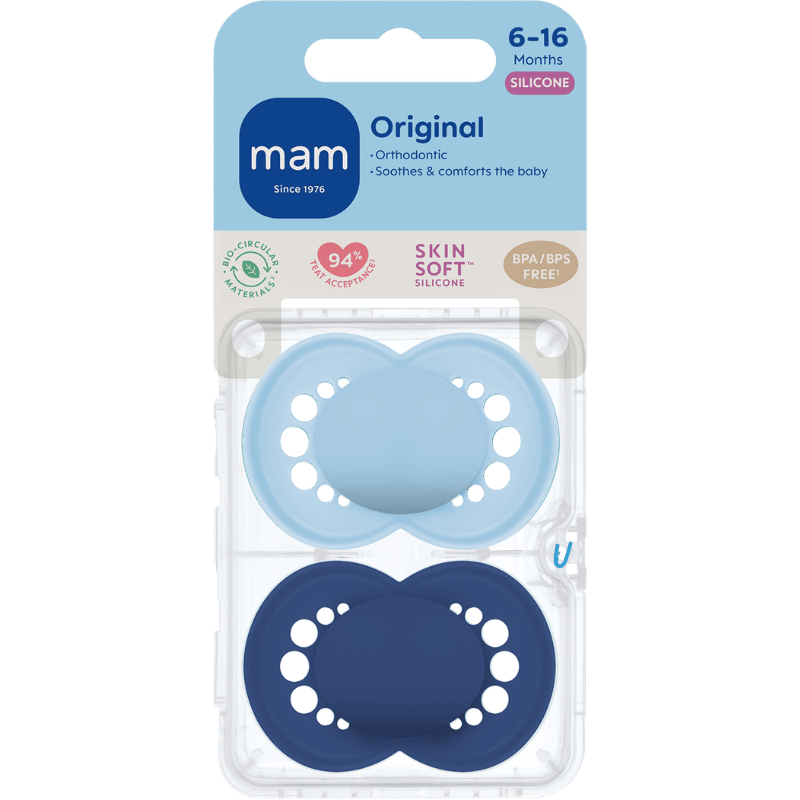 MAM Original Sut Blue 6-16M Unprinted (2 stk)