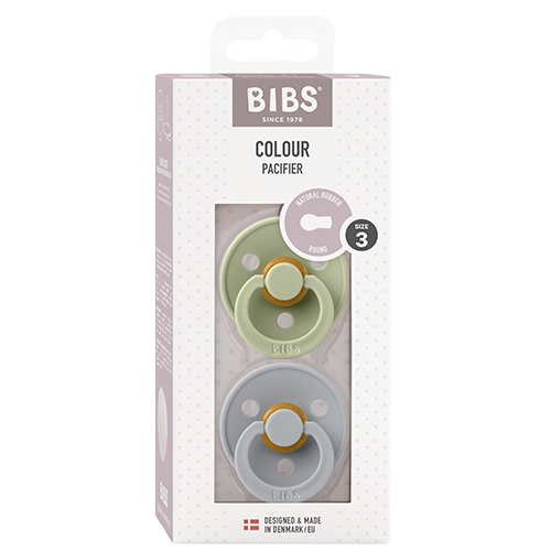 Bibs Pacifier Colour Latex Size 3 Sage/Cloud (2 stk)