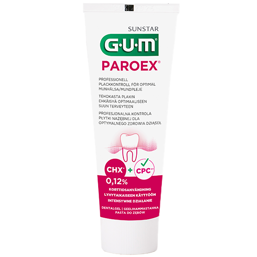 GUM Klorhexidin 0,12%, Tandpastagel U. Fluor (75 ml)