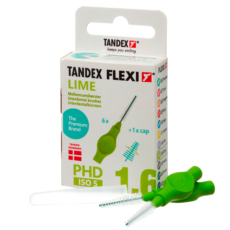 TANDEX Flexi Mellemrumsbørste Lime PHD 1.6/ISO 5 6 stk