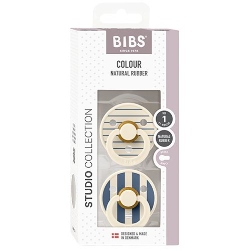 Bibs Pacifier Studio Colour Pin Latex Size 1 Ivory Steel Blue Mix (2 stk)