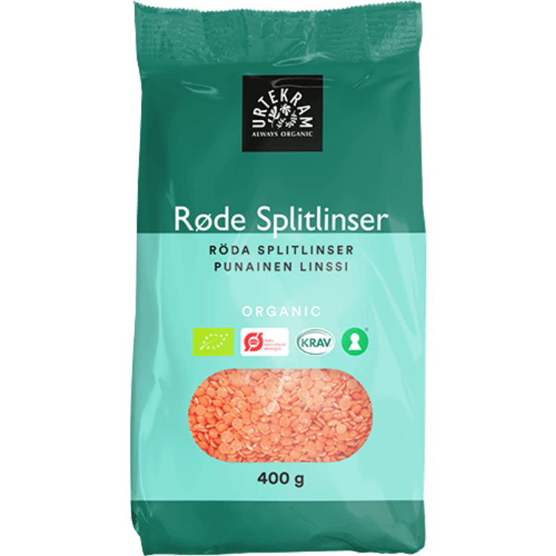 Urtekram Røde Splitlinser Ø (400 gr)