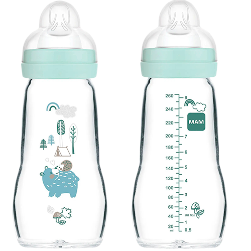 MAM Feel Good Glass Bottle Ass. Farver (260 ml)