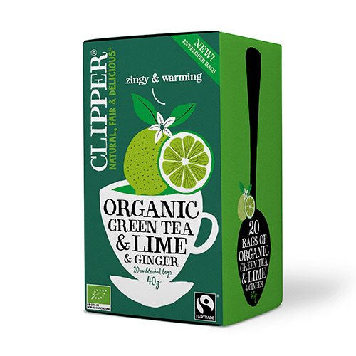 Clipper Grøn Te M. Lime & Ingefær Ø (20 br)