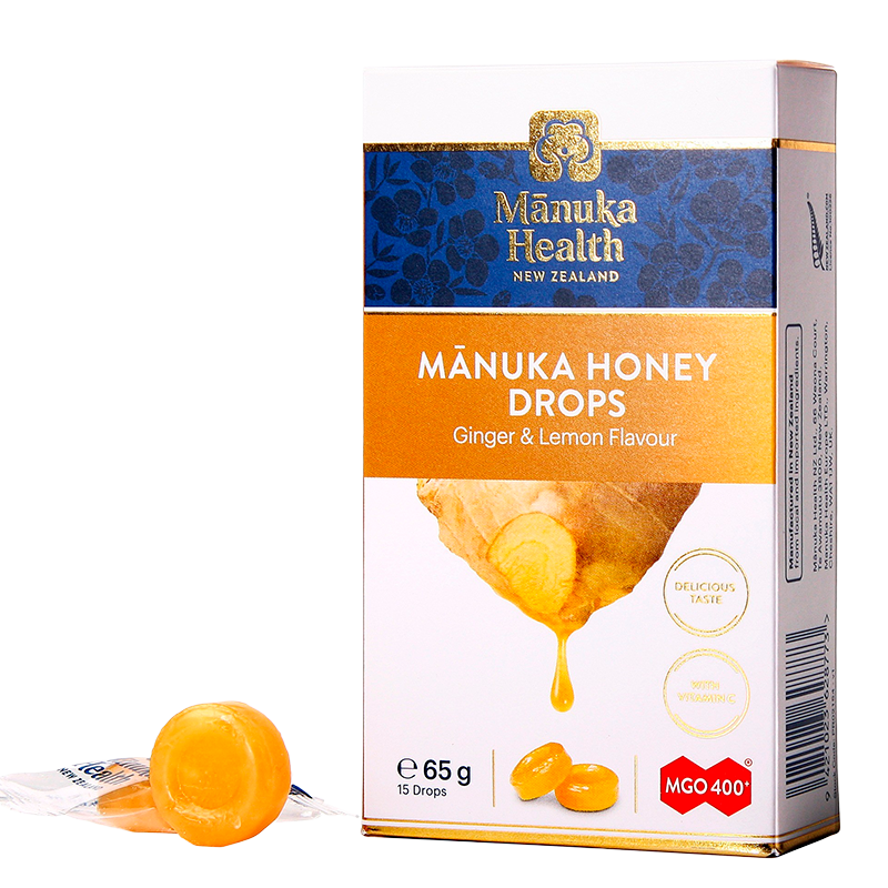 Manuka Health MGO 400+ Manuka Honey Drops Citron & Ingefær (15 stk)
