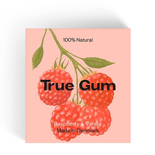 Tyggegummi Raspberry & Vanilla True Gum