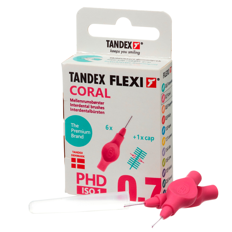 TANDEX Flexi Mellemrumsbørste Coral PHD 0.7/ISO 1 6 stk