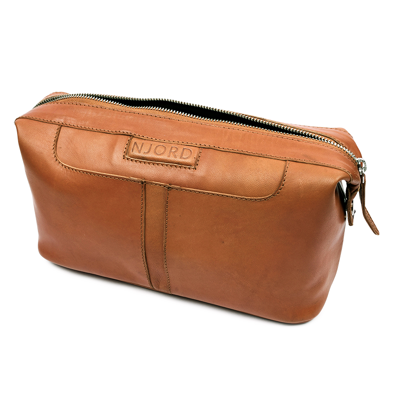 Njord Toilet Bag Kalveskind Cognac