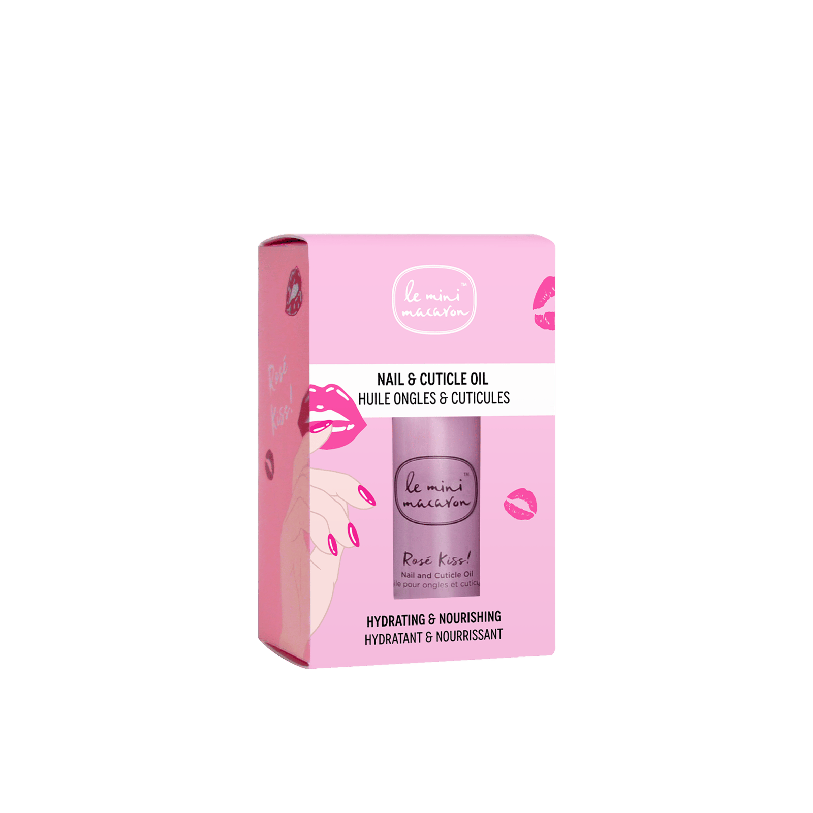 Le Mini Macaron Rose Kiss Nail & Cuticle Oil 10 ml.