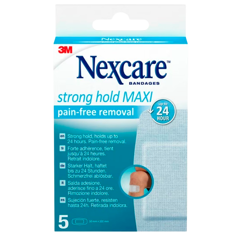 Nexcare Strong Hold MAXI Pain-free Removal Plastre (5 stk)