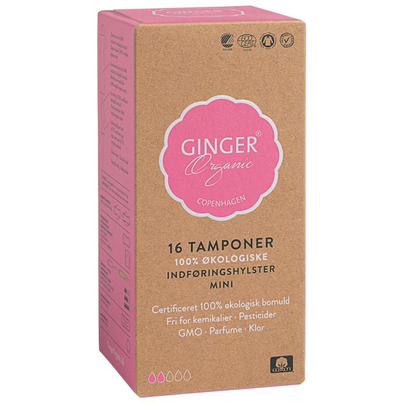 Ginger Organic Tampon m. Indføring Mini (16 stk)