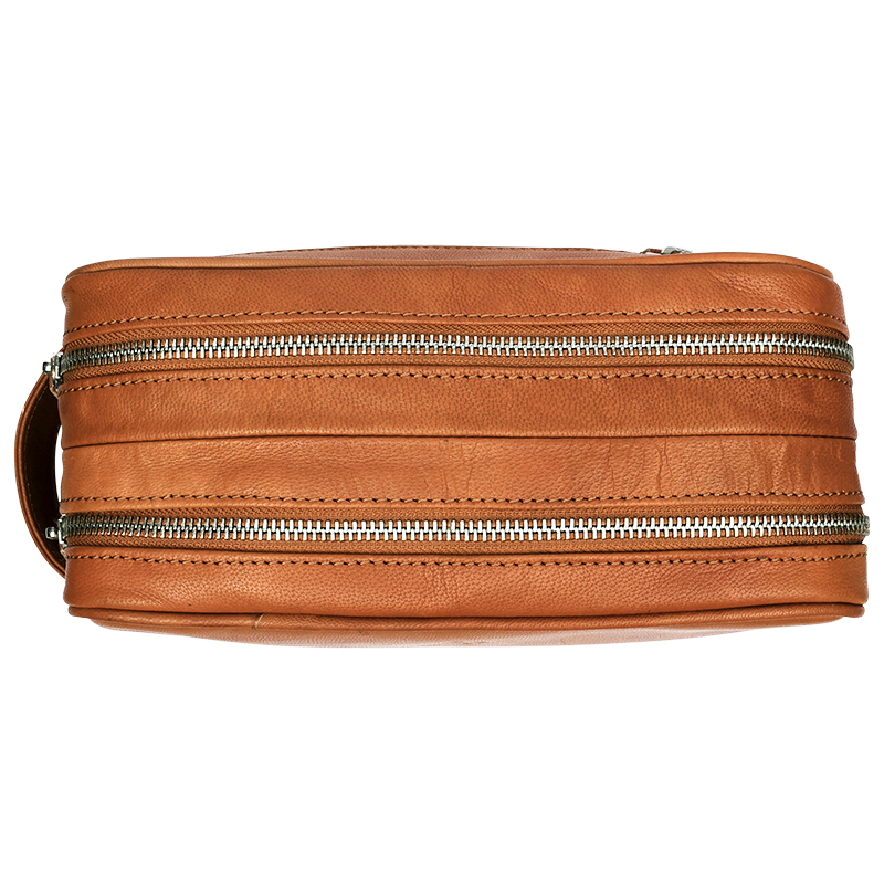 Njord Toilet Bag Dobbeltrum (Cognac Gedeskind)