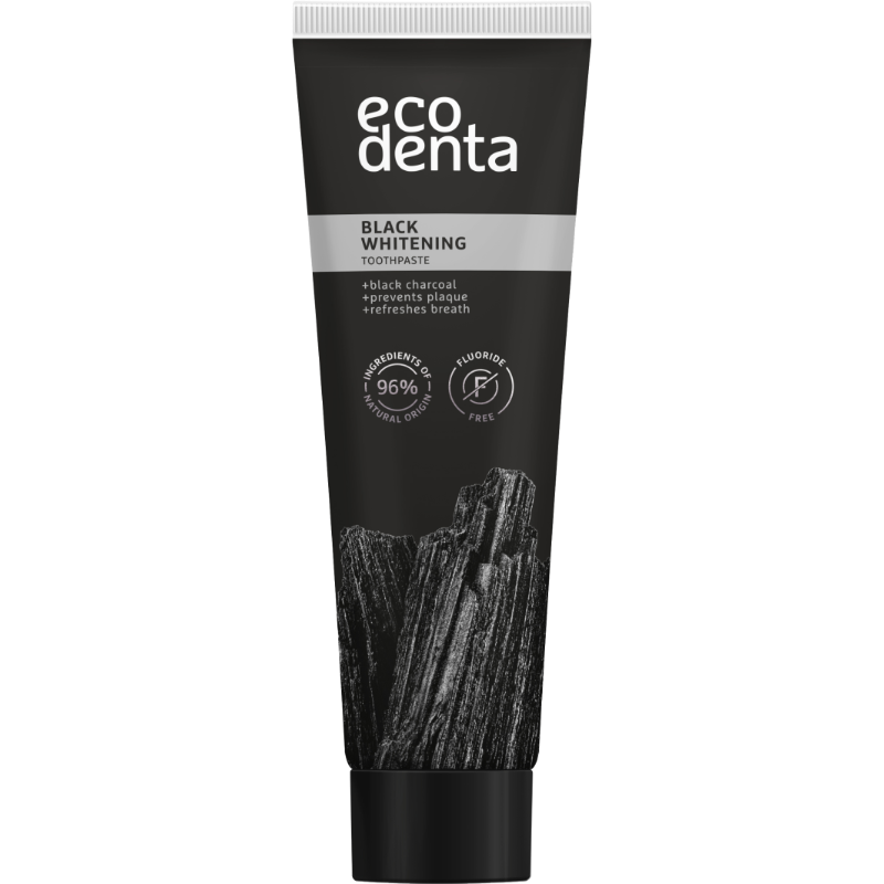 Ecodenta Tandpasta m. sort kul u. flour (100 ml)