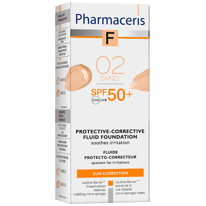 Pharmaceris F - Beskyttende Foundation SPF 50+ Sand 02 (30 ml)