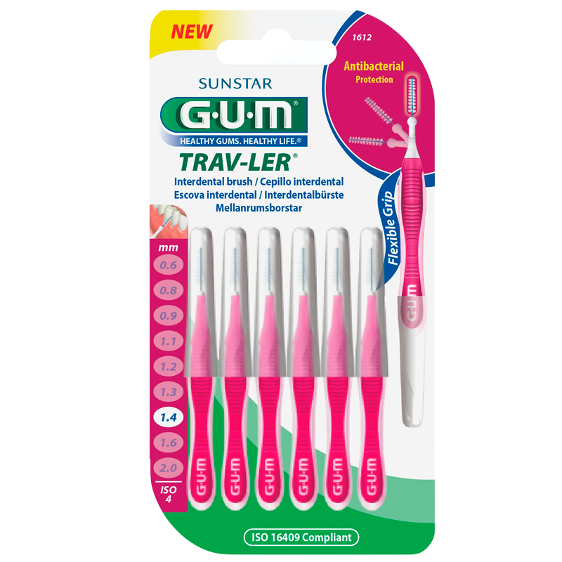 GUM Mellemrumsbørster TravLer Passage 1,4 (ISO 4) (6 stk)