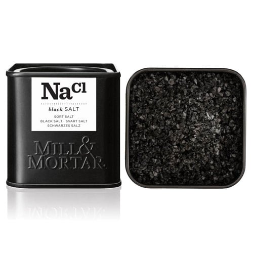 Mill & Mortar Sort Flagesalt I Dåse (80 g)