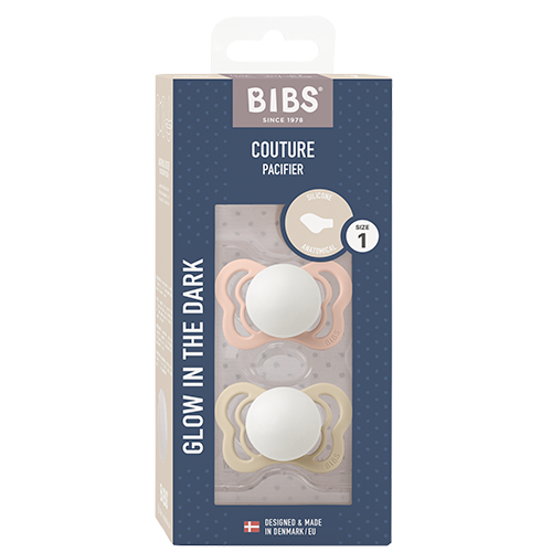 Bibs Pacifier Couture Silicone Size 1 Blush Glow/Vanilla Glow (2 stk)