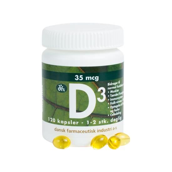 Grønne Vitaminer D3-vitamin 35 mcg 120 kapsler