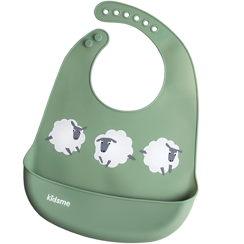 Kidsme Easy Clean Bib Green (1 stk)