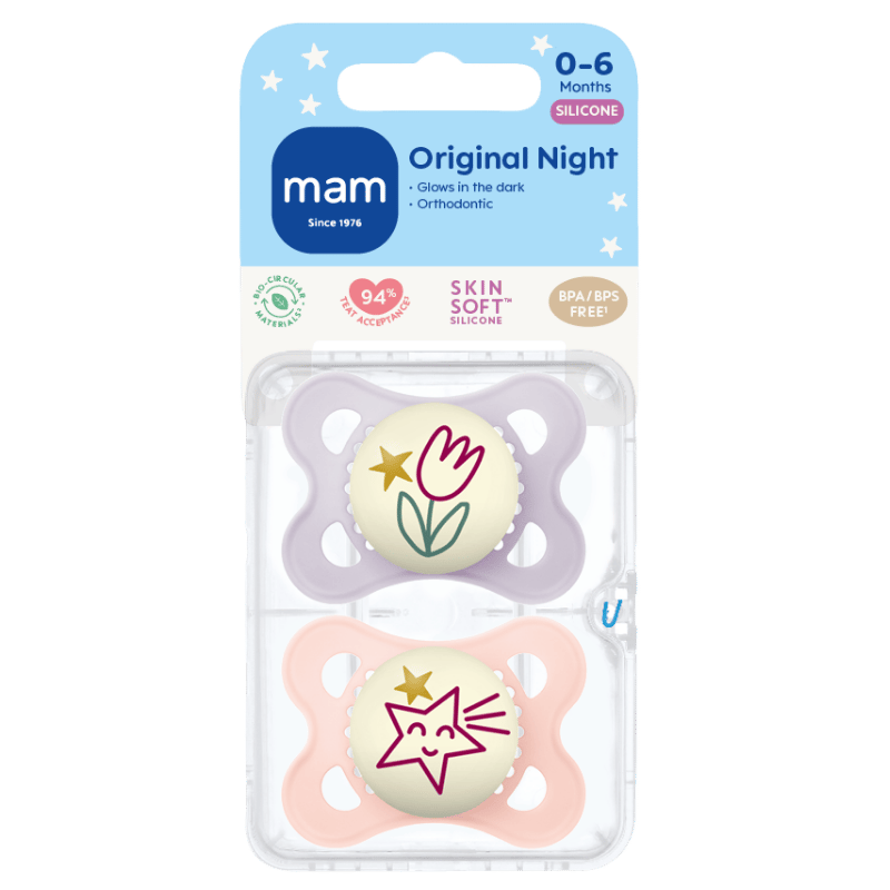 MAM Original Sut Night 0-6M Pink (2 stk)