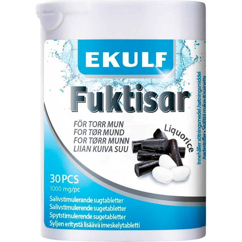 Ekulf Fuktisar Liquorice Sugetabletter (30 stk)