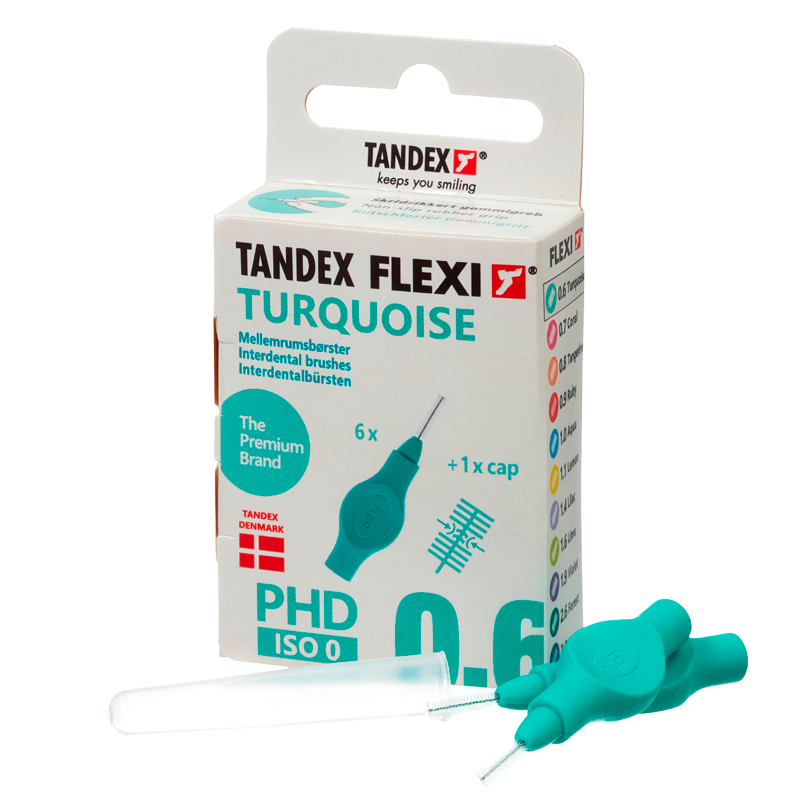 TANDEX Flexi Mellemrumsbørste Turquoise PHD 0.6/ISO 0 6 stk