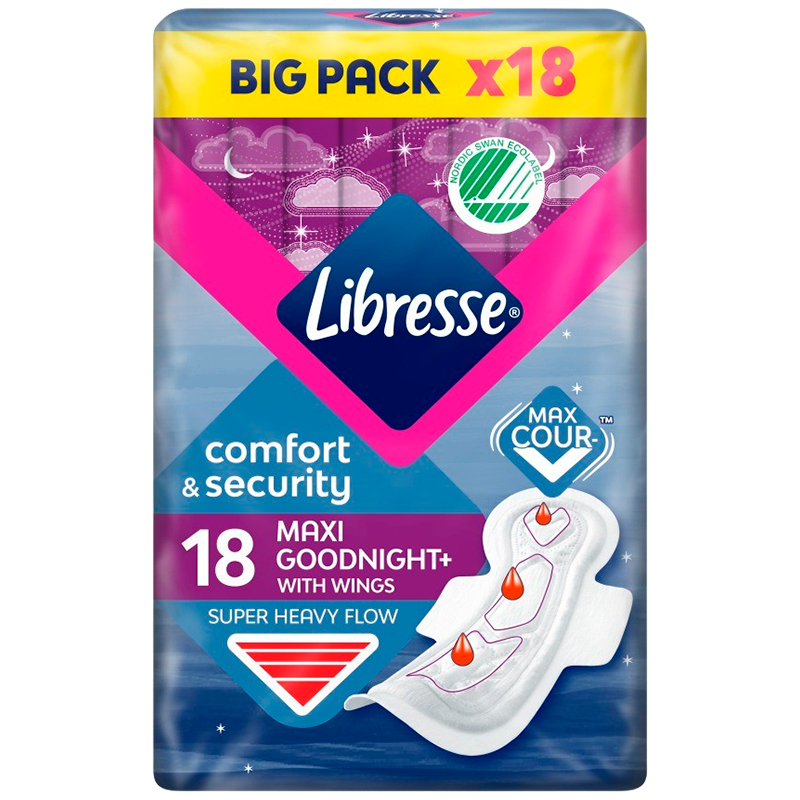 Libresse Maxi Night Wing Big Pack (18 stk)