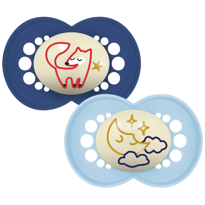 MAM Original Sut Night 6-16M Silicone Blue (2 stk)