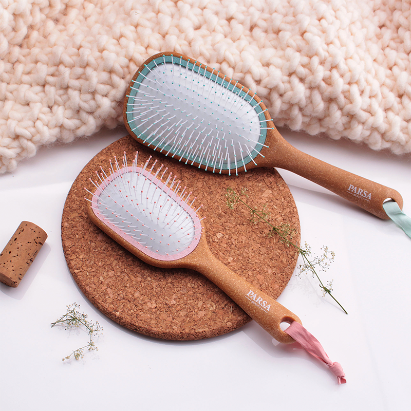 Parsa Cork Detangling Hairbrush Wet & Dry Organic Small Oval (1 stk)