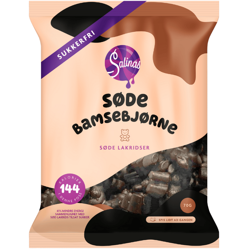 Salinas Slik Søde Bamsebjørne Lakrids (70 g)