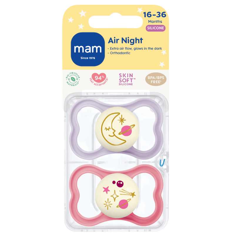 MAM Air Sut Night Pink 16-36M (2 stk)