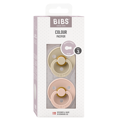 Bibs Pacifier Colour Latex Size 3 Vanilla/Blush (2 stk)