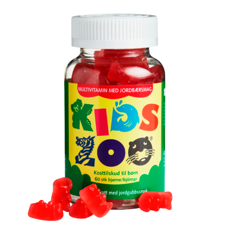 Kids Zoo Multivitamin Gelé Bjørne Med Jordbærsmag (60 stk)