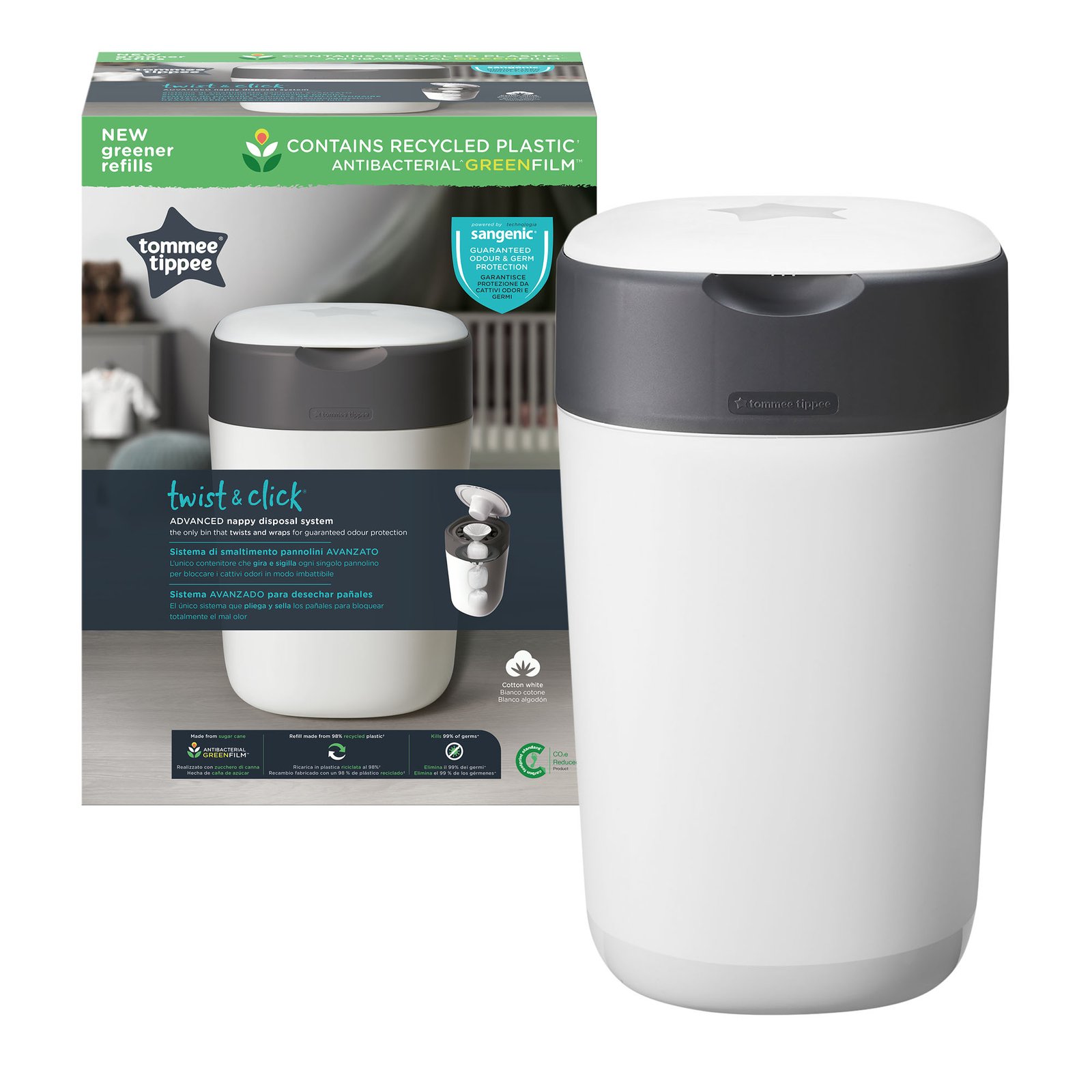 Tommee Tippee Sangenic Spand Twist & Click Hvid (1 stk)
