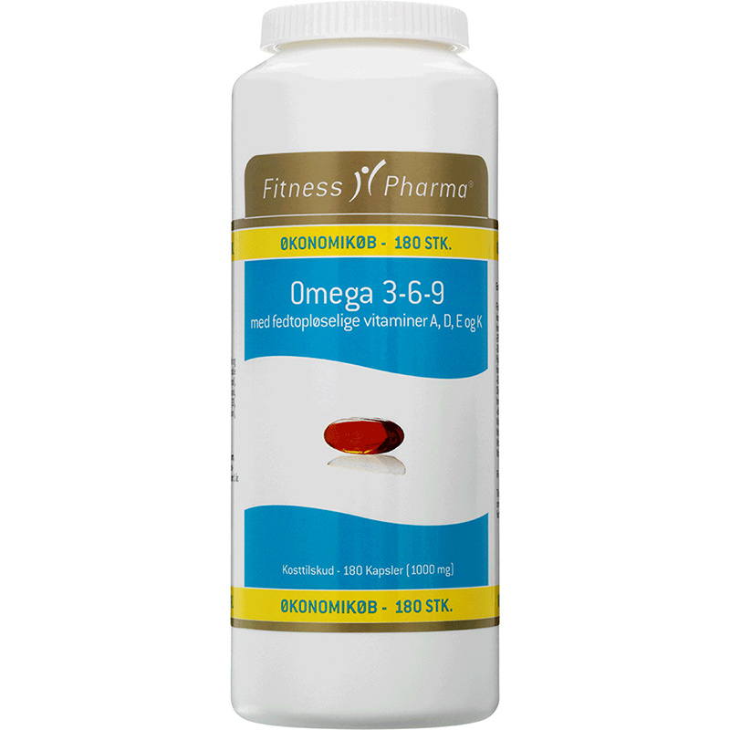 Fitness Pharma omega 3-6-9 med A, D, E og K vitamin (180 stk)