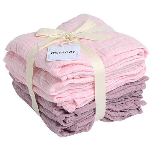 Mininor Økologisk Stofble Rosa/lilla (6 stk)