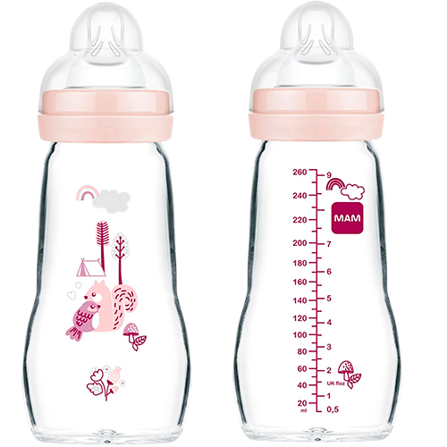 MAM Feel Good Glass Bottle Ass. Farver (260 ml)