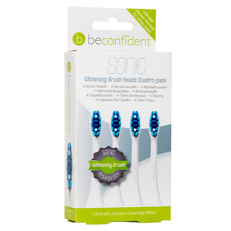 Beconfident Sonic Toothbrush Heads Whitening White (4 stk)