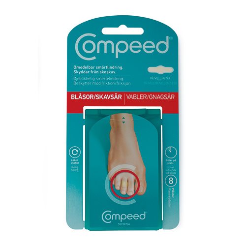 Compeed vabel plaster ml. tær (8 stk.)