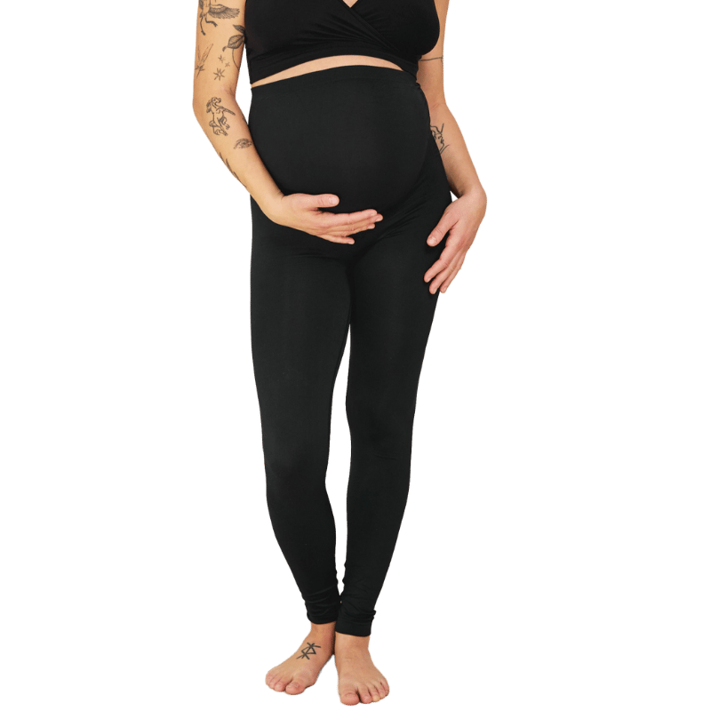Carriwell Seamless Graviditets Leggings Med Støtte Sort - Small (1 stk)