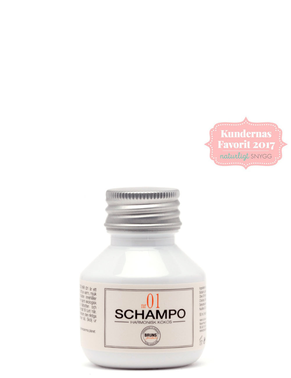 Bruns Nr. 01 Shampoo Harmonisk Kokos 50 ml.