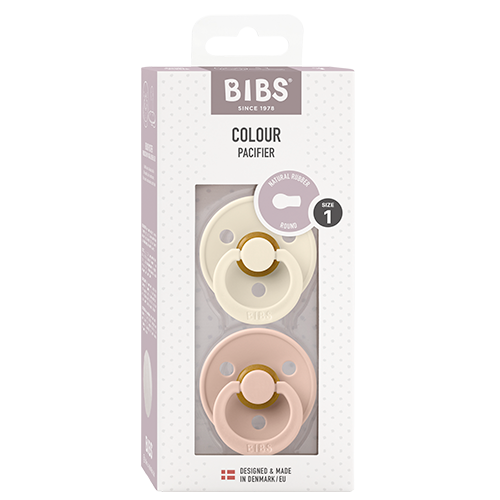 Bibs Pacifier Colour Latex Size 1 Ivory/Blush (2 stk)