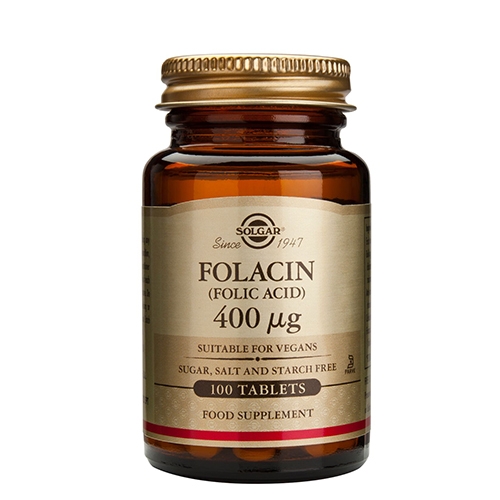 Solgar Folinsyre (Folacin) 400 mcg (100 tabletter)