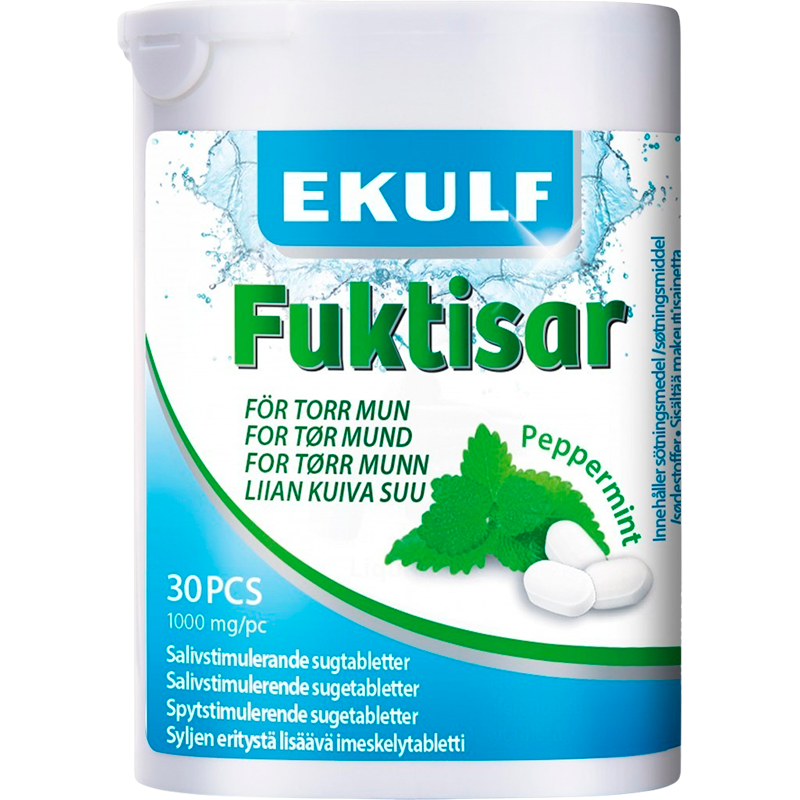 Ekulf Fuktisar Peppermint Sugetabletter (30 stk)